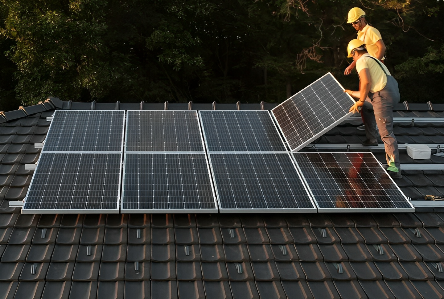 solar panels installed on roof by professionals
